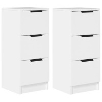 Vidaxl Sideboards 2 Pcs White 11.8X11.8X27.6 Engineered Wood