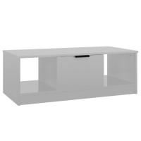 Vidaxl Coffee Table High Gloss White 40.2X19.7X14.2 Engineered Wood