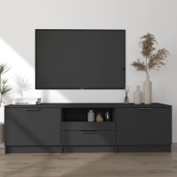 Vidaxl Tv Cabinet Black 55.1X13.8X15.7 Engineered Wood
