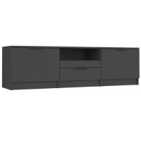 Vidaxl Tv Cabinet Black 55.1X13.8X15.7 Engineered Wood