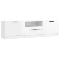 Vidaxl Tv Cabinet High Gloss White 55.1X13.8X15.7 Engineered Wood