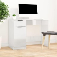 vidaXL Desk High Gloss White 39.4