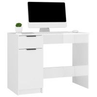 vidaXL Desk High Gloss White 39.4