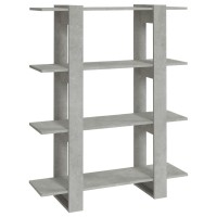 Vidaxl Book Cabinet/Room Divider Concrete Gray 39.4X11.8X48.6