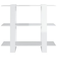 Vidaxl Book Cabinetroom Divider High Gloss White 39.4X11.8X34.3