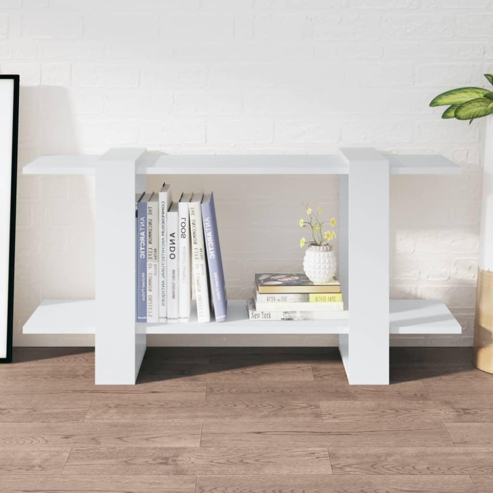 Vidaxl Book Cabinet White 39.4X11.8X20.1 Engineered Wood