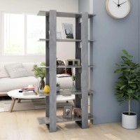 Vidaxl Book Cabinet/Room Divider Concrete Gray 31.5X11.8X63 Engineered Wood