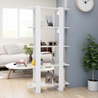 Vidaxl Book Cabinet/Room Divider High Gloss White 31.5X11.8X63