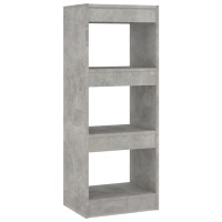 Vidaxl Book Cabinet/Room Divider Concrete Gray 15.7X11.8X40.6 Engineered Wood