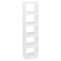 Vidaxl Book Cabinet/Room Divider High Gloss White 15.7X11.8X65.4