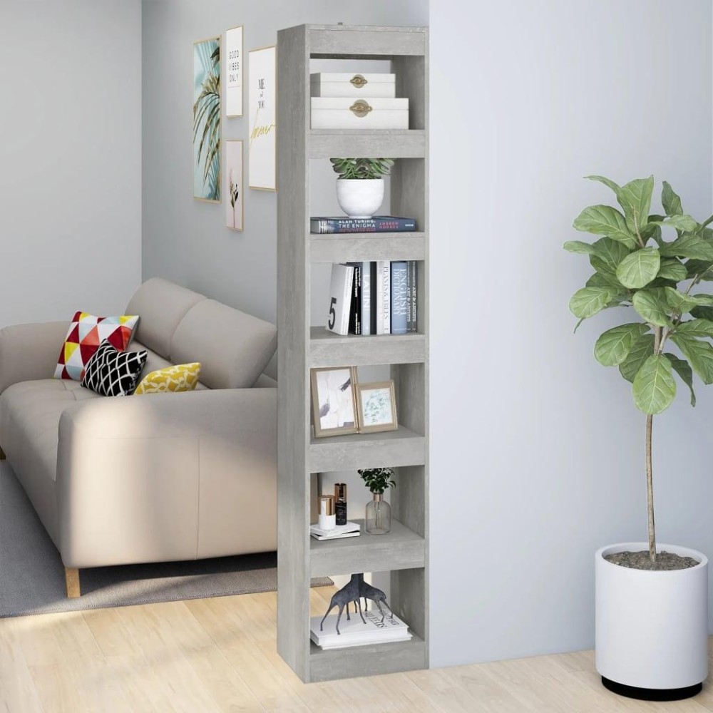 Vidaxl Book Cabinet/Room Divider Concrete Gray 15.7X11.8X78