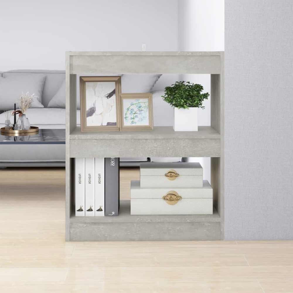 Vidaxl Book Cabinetroom Divider Concrete Gray 23.6X11.8X28.3