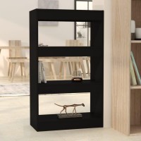 Vidaxl Book Cabinet/Room Divider Black 23.6X11.8X40.6 Engineered Wood