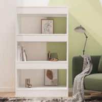 Vidaxl Book Cabinet/Room Divider High Gloss White 23.6X11.8X40.6 Engineered Wood