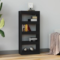 Vidaxl Book Cabinet/Room Divider Black 23.6X11.8X53.1 Engineered Wood