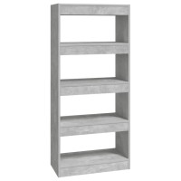 Vidaxl Book Cabinet/Room Divider Concrete Gray 23.6X11.8X53.1 Engineered Wood