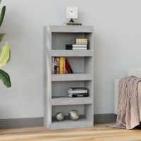 Vidaxl Book Cabinet/Room Divider Concrete Gray 23.6X11.8X53.1 Engineered Wood