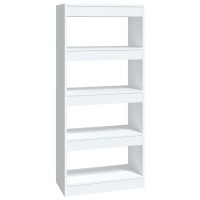 Vidaxl Book Cabinet/Room Divider High Gloss White 23.6X11.8X53.1 Engineered Wood