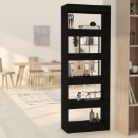Vidaxl Book Cabinet/Room Divider Black 23.6X11.8X65.4 Engineered Wood
