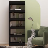 Vidaxl Book Cabinet/Room Divider Black 23.6X11.8X65.4 Engineered Wood