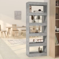 Vidaxl Book Cabinet/Room Divider Concrete Gray 23.6X11.8X65.4 Engineered Wood