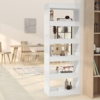 Vidaxl Book Cabinet/Room Divider High Gloss White 23.6X11.8X65.4 Engineered Wood