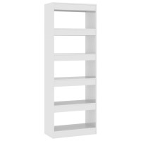 Vidaxl Book Cabinet/Room Divider High Gloss White 23.6X11.8X65.4 Engineered Wood