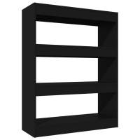 Vidaxl Book Cabinet/Room Divider Black 31.5X11.8X40.6 Engineered Wood