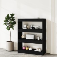 Vidaxl Book Cabinet/Room Divider Black 31.5X11.8X40.6 Engineered Wood