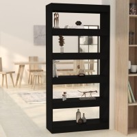 Vidaxl Book Cabinet/Room Divider Black 31.5X11.8X65.4 Engineered Wood