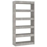 Vidaxl Book Cabinet/Room Divider Concrete Gray 31.5X11.8X65.4 Engineered Wood