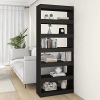Vidaxl Book Cabinet/Room Divider Black 31.5X11.8X78 Engineered Wood