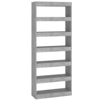Vidaxl Book Cabinet/Room Divider Concrete Gray 31.5X11.8X78 Engineered Wood