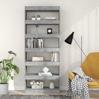 Vidaxl Book Cabinet/Room Divider Concrete Gray 31.5X11.8X78 Engineered Wood