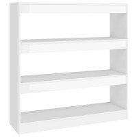 Vidaxl Book Cabinet/Room Divider High Gloss White 39.4X11.8X40.6