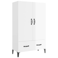 Vidaxl Highboard High Gloss White 27.6X12.2X45.3 Engineered Wood