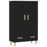 Vidaxl Highboard Black 27.6X12.2X45.3 Engineered Wood