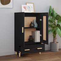 Vidaxl Highboard Black 27.6X12.2X45.3 Engineered Wood