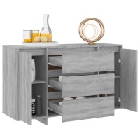 Vidaxl Sideboard With 3 Drawers Gray Sonoma 47.2X16.1X29.5 Engineered Wood