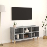 Vidaxl Tv Cabinet With Solid Wood Legs Gray Sonoma 40.7X11.8X19.7