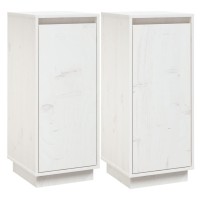 Vidaxl Sideboards 2 Pcs White 12.4X13.4X29.5 Solid Wood Pine