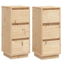 Vidaxl Sideboards 2 Pcs 12.6X13.4X29.5 Solid Wood Pine