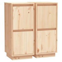 Vidaxl Sideboards 2 Pcs 12.4X13.4X29.5 Solid Wood Pine