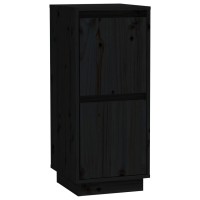 Vidaxl Sideboard Black 12.4X13.4X29.5 Solid Wood Pine