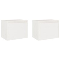 Vidaxl Wall Cabinets 2 Pcs White 17.7X11.8X13.8 Solid Wood Pine