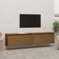 Vidaxl Wall Cabinets 2 Pcs Honey Brown 31.5X11.8X13.8 Solid Wood Pine