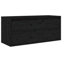 Vidaxl Wall Cabinet Black 31.5X11.8X13.8 Solid Wood Pine