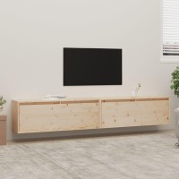 Vidaxl Wall Cabinets 2Pcs 39.4X11.8X13.8 Solid Wood Pine