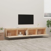 Vidaxl Wall Cabinets 2Pcs 39.4X11.8X13.8 Solid Wood Pine