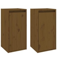 Vidaxl Wall Cabinets 2 Pcs Honey Brown 11.8X11.8X23.6 Solid Wood Pine